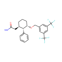 NC(=O)C[C@H]1CCC[C@H](OCc2cc(C(F)(F)F)cc(C(F)(F)F)c2)[C@@H]1c1ccccc1 ZINC000028765777