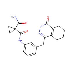 NC(=O)C1(C(=O)Nc2cccc(Cc3n[nH]c(=O)c4c3CCCC4)c2)CC1 ZINC000169178709