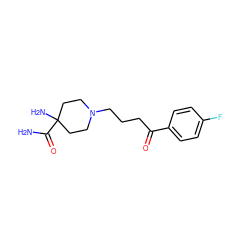 NC(=O)C1(N)CCN(CCCC(=O)c2ccc(F)cc2)CC1 ZINC000027558745