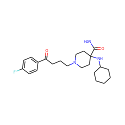 NC(=O)C1(NC2CCCCC2)CCN(CCCC(=O)c2ccc(F)cc2)CC1 ZINC000027556965