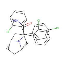 NC(=O)C1(c2ccc(Cl)cc2)C[C@@H]2CC[C@H](C1)N2C(c1ccccc1Cl)c1ccccc1Cl ZINC000040891508