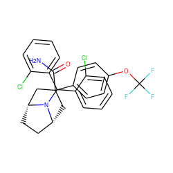 NC(=O)C1(c2ccc(OC(F)(F)F)cc2)C[C@@H]2CC[C@H](C1)N2C(c1ccccc1Cl)c1ccccc1Cl ZINC000044404547