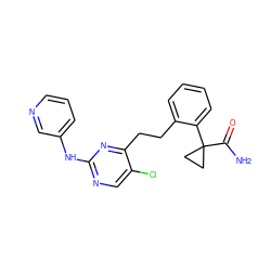 NC(=O)C1(c2ccccc2CCc2nc(Nc3cccnc3)ncc2Cl)CC1 ZINC000211079979