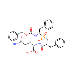 NC(=O)CC[C@H](NC(=O)[C@@H](Cc1ccccc1)C[P@](=O)(O)[C@H](Cc1ccccc1)NC(=O)OCc1ccccc1)C(=O)O ZINC000028761544