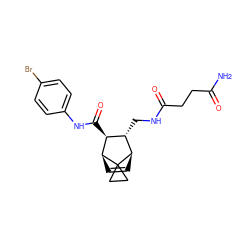 NC(=O)CCC(=O)NC[C@H]1[C@H](C(=O)Nc2ccc(Br)cc2)[C@@H]2C=C[C@H]1C21CC1 ZINC000168299270