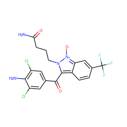 NC(=O)CCCn1c(C(=O)c2cc(Cl)c(N)c(Cl)c2)c2ccc(C(F)(F)F)cc2[n+]1[O-] ZINC000036383496