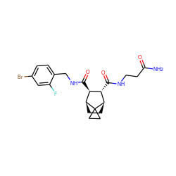 NC(=O)CCNC(=O)[C@H]1[C@H](C(=O)NCc2ccc(Br)cc2F)[C@@H]2CC[C@H]1C21CC1 ZINC000168437560