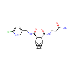 NC(=O)CCNC(=O)[C@H]1[C@H](C(=O)NCc2ccc(Cl)nc2)[C@@H]2C=C[C@H]1C21CC1 ZINC000653768323