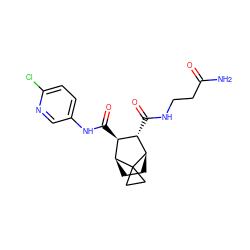 NC(=O)CCNC(=O)[C@H]1[C@H](C(=O)Nc2ccc(Cl)nc2)[C@@H]2CC[C@H]1C21CC1 ZINC000168454409
