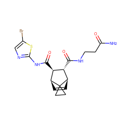 NC(=O)CCNC(=O)[C@H]1[C@H](C(=O)Nc2ncc(Br)s2)[C@@H]2C=C[C@H]1C21CC1 ZINC000168570287