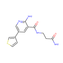 NC(=O)CCNC(=O)c1cc(-c2ccsc2)cnc1N ZINC000045373325