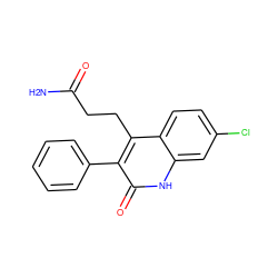 NC(=O)CCc1c(-c2ccccc2)c(=O)[nH]c2cc(Cl)ccc12 ZINC000013761249