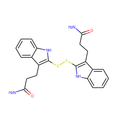 NC(=O)CCc1c(SSc2[nH]c3ccccc3c2CCC(N)=O)[nH]c2ccccc12 ZINC000013734665