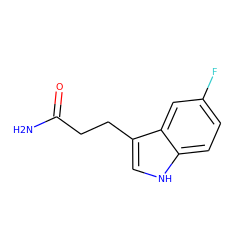 NC(=O)CCc1c[nH]c2ccc(F)cc12 ZINC000095605816