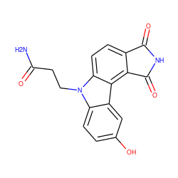 NC(=O)CCn1c2ccc(O)cc2c2c3c(ccc21)C(=O)NC3=O ZINC000040938473