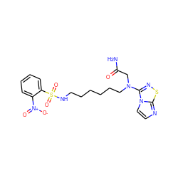 NC(=O)CN(CCCCCCNS(=O)(=O)c1ccccc1[N+](=O)[O-])c1nsc2nccn12 ZINC000013641279