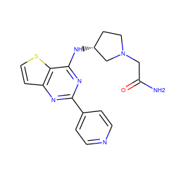 NC(=O)CN1CC[C@@H](Nc2nc(-c3ccncc3)nc3ccsc23)C1 ZINC000223674262