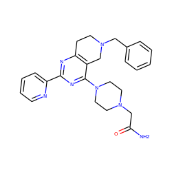 NC(=O)CN1CCN(c2nc(-c3ccccn3)nc3c2CN(Cc2ccccc2)CC3)CC1 ZINC000653791328