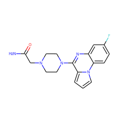 NC(=O)CN1CCN(c2nc3cc(F)ccc3n3cccc23)CC1 ZINC000040430013