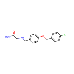 NC(=O)CNCc1ccc(OCc2ccc(Cl)cc2)cc1 ZINC000028711466