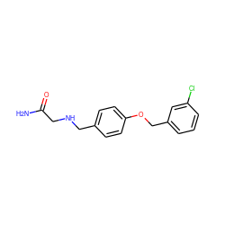 NC(=O)CNCc1ccc(OCc2cccc(Cl)c2)cc1 ZINC000053246395