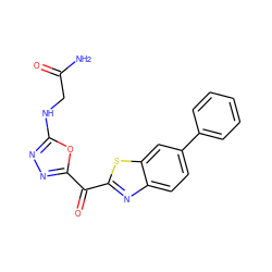 NC(=O)CNc1nnc(C(=O)c2nc3ccc(-c4ccccc4)cc3s2)o1 ZINC001772611051