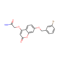 NC(=O)COc1cc(=O)oc2cc(OCc3cccc(Br)c3)ccc12 ZINC000103243525