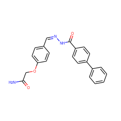 NC(=O)COc1ccc(/C=N\NC(=O)c2ccc(-c3ccccc3)cc2)cc1 ZINC000032578322