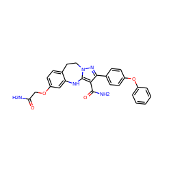 NC(=O)COc1ccc2c(c1)Nc1c(C(N)=O)c(-c3ccc(Oc4ccccc4)cc3)nn1CC2 ZINC000045335528