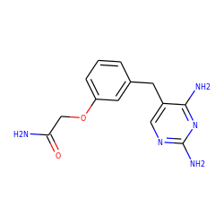 NC(=O)COc1cccc(Cc2cnc(N)nc2N)c1 ZINC000013726714