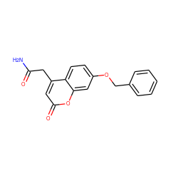 NC(=O)Cc1cc(=O)oc2cc(OCc3ccccc3)ccc12 ZINC000045285914