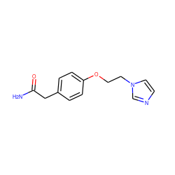 NC(=O)Cc1ccc(OCCn2ccnc2)cc1 ZINC000029219073