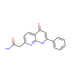 NC(=O)Cc1ccc2c(=O)cc(-c3ccccc3)[nH]c2n1 ZINC000026823001