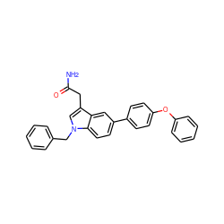 NC(=O)Cc1cn(Cc2ccccc2)c2ccc(-c3ccc(Oc4ccccc4)cc3)cc12 ZINC000028888426