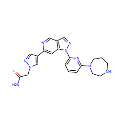 NC(=O)Cn1cc(-c2cc3c(cn2)cnn3-c2cccc(N3CCCNCC3)n2)cn1 ZINC000224872592