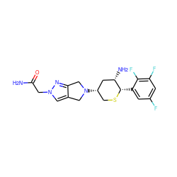 NC(=O)Cn1cc2c(n1)CN([C@H]1CS[C@@H](c3cc(F)cc(F)c3F)[C@@H](N)C1)C2 ZINC000169708411