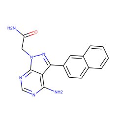 NC(=O)Cn1nc(-c2ccc3ccccc3c2)c2c(N)ncnc21 ZINC000064527761