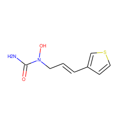 NC(=O)N(O)C/C=C/c1ccsc1 ZINC000013762967