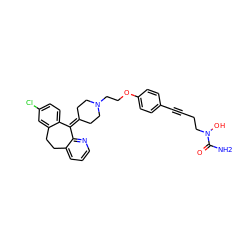 NC(=O)N(O)CCC#Cc1ccc(OCCN2CCC(=C3c4ccc(Cl)cc4CCc4cccnc43)CC2)cc1 ZINC000028397929