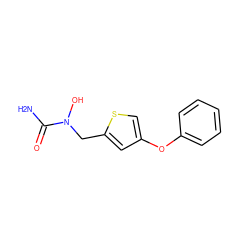 NC(=O)N(O)Cc1cc(Oc2ccccc2)cs1 ZINC000013762925