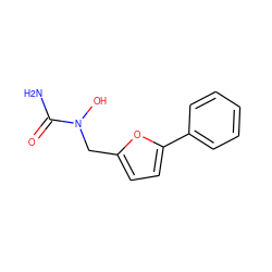 NC(=O)N(O)Cc1ccc(-c2ccccc2)o1 ZINC000000010360