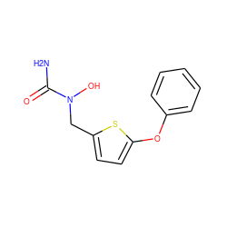 NC(=O)N(O)Cc1ccc(Oc2ccccc2)s1 ZINC000013762927