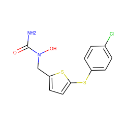 NC(=O)N(O)Cc1ccc(Sc2ccc(Cl)cc2)s1 ZINC000000005263