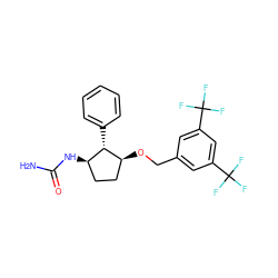 NC(=O)N[C@@H]1CC[C@H](OCc2cc(C(F)(F)F)cc(C(F)(F)F)c2)[C@H]1c1ccccc1 ZINC000036324257