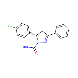 NC(=O)N1N=C(c2ccccc2)C[C@H]1c1ccc(Cl)cc1 ZINC000069058739