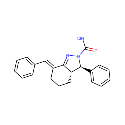 NC(=O)N1N=C2/C(=C/c3ccccc3)CCC[C@H]2[C@@H]1c1ccccc1 ZINC000001509898