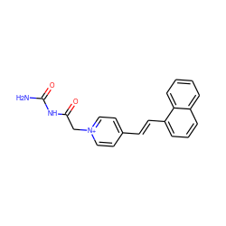 NC(=O)NC(=O)C[n+]1ccc(/C=C/c2cccc3ccccc23)cc1 ZINC000028224222