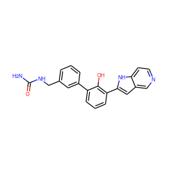 NC(=O)NCc1cccc(-c2cccc(-c3cc4cnccc4[nH]3)c2O)c1 ZINC000101048695