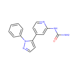 NC(=O)Nc1cc(-c2ccnn2-c2ccccc2)ccn1 ZINC000141313096