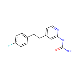 NC(=O)Nc1cc(CCc2ccc(F)cc2)ccn1 ZINC000141280079